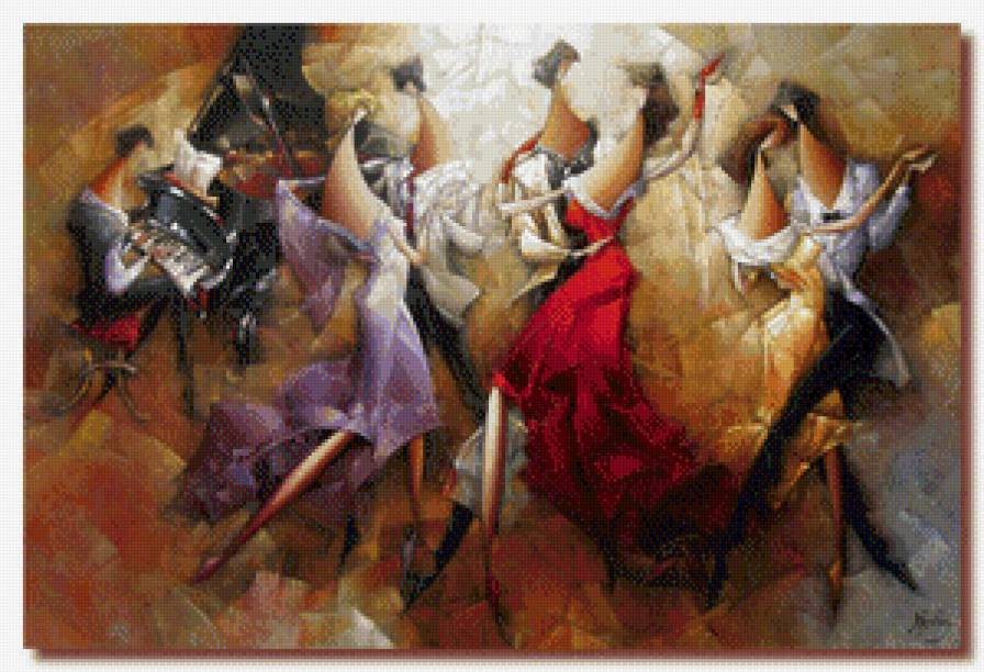 Танцы - nathan brutsky, художник, картина - предпросмотр