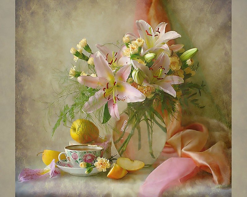 Букет лилий - цветы, натюрморт - оригинал
