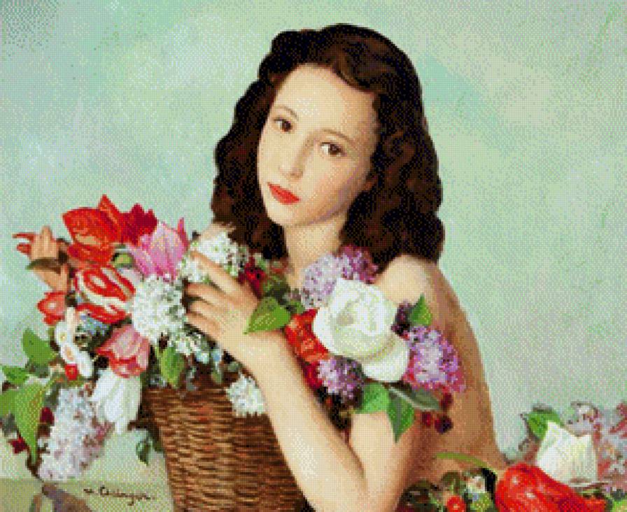 девушка в цветах - девушки - предпросмотр