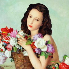 девушка в цветах
