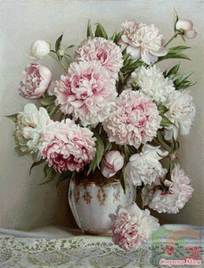 пионы в вазе - ваза, окно, цветы, букет, пионы - предпросмотр