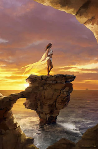 девушка - скала, девушку - оригинал