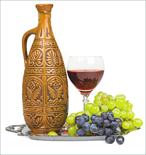 Натюрморт с вином - кувшин, фрукты, натюрморт, бокал вина - оригинал