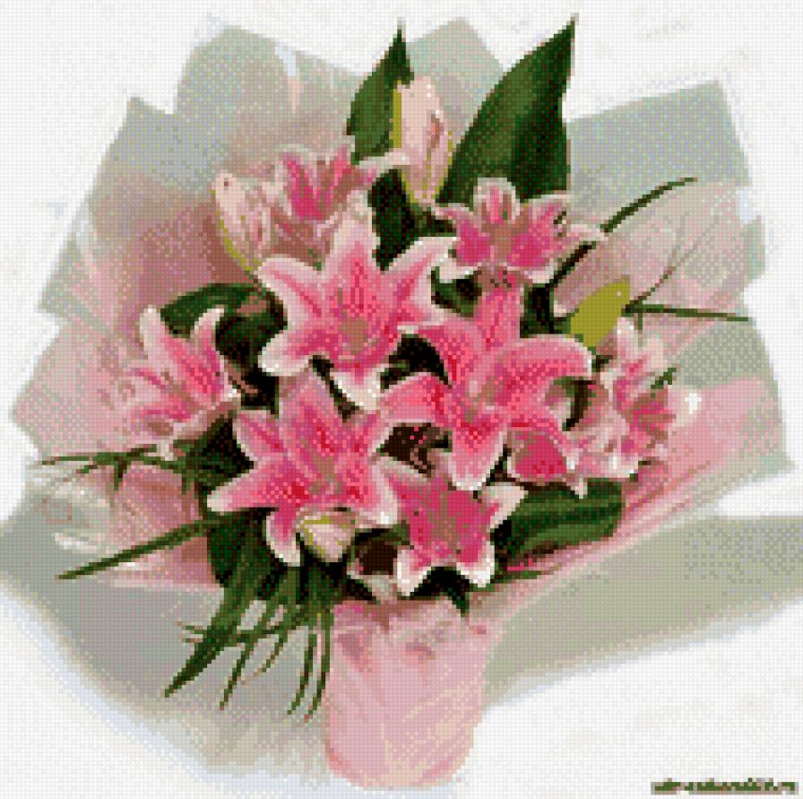 Лилии розовые - предпросмотр