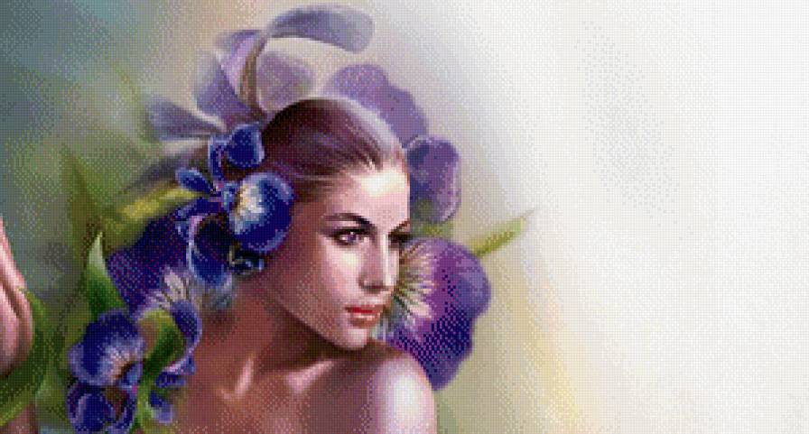 Девушка - цветы, девушка, портрет - предпросмотр