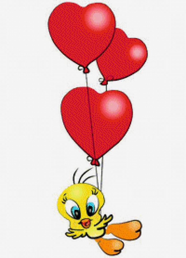 утенок, валентинка - сердце, утенок, валентинка - предпросмотр