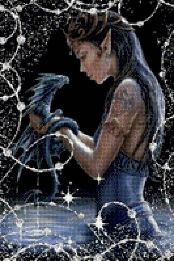 Девушка с драконом - дракон, девушка - предпросмотр