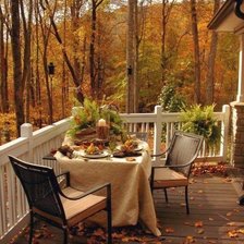 Схема вышивки «осень веранда»