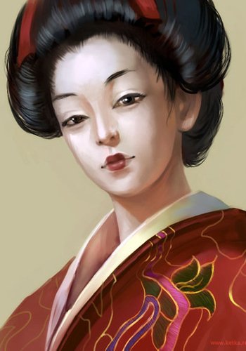 Японка - гейша, девушка, япония, японка, азия, восток - оригинал