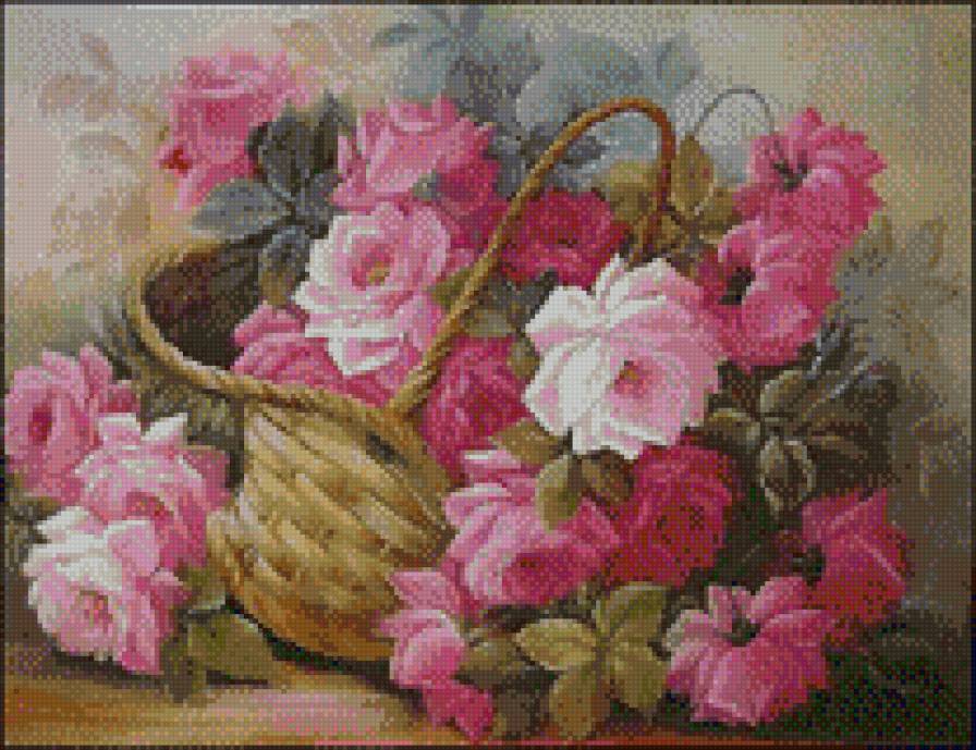 корзина цветов - розы - предпросмотр