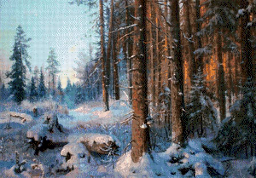 Wladimir Żdanow-Sosnowy bor - zima, ziwopis, las, pejzaz - предпросмотр