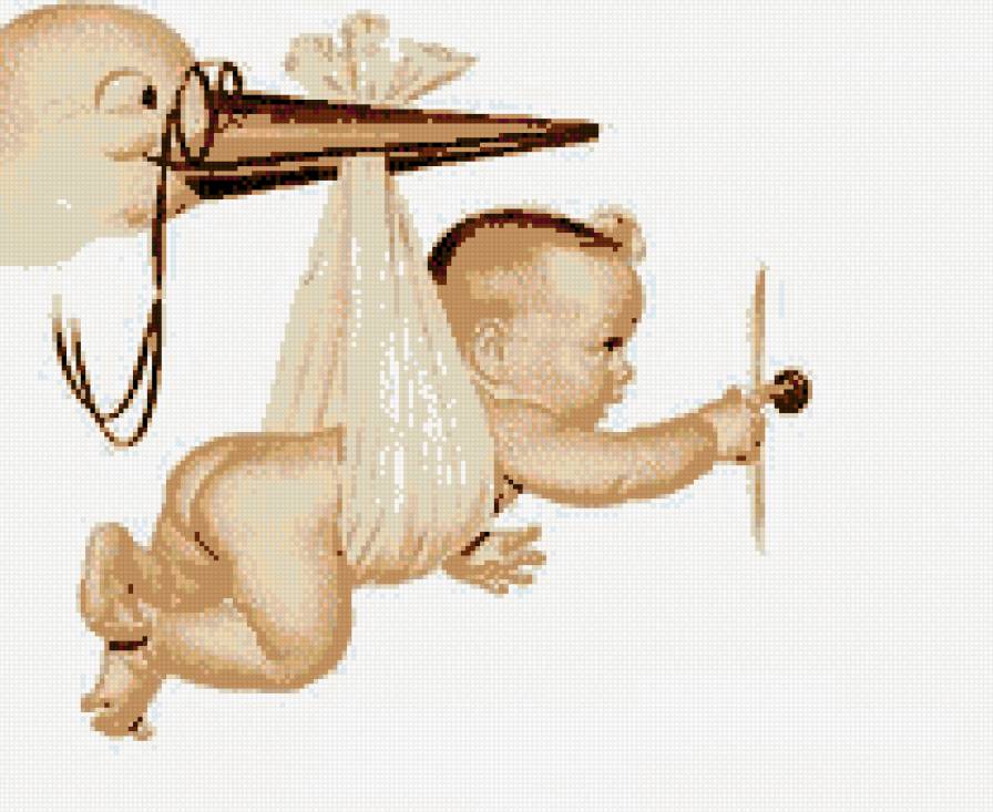 аист прилетел - ребенок, аист - предпросмотр