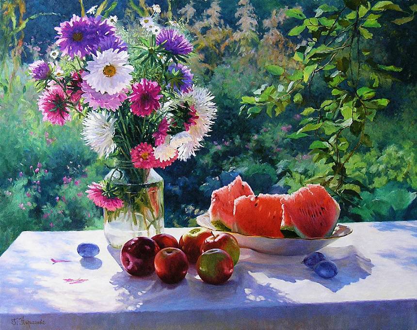 Gennadij Kiriczenko-Martwa natura - cwety, naturmort, ziwopis - оригинал