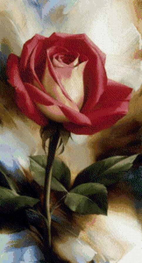 роза акварель - букет, лепестки, цветок, картина, роза - предпросмотр
