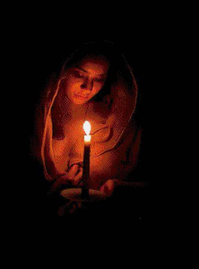 свет свечи - вера, ангел, свеча, ночь, девушка, религия - предпросмотр