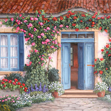 Схема вышивки «уютный дворик»