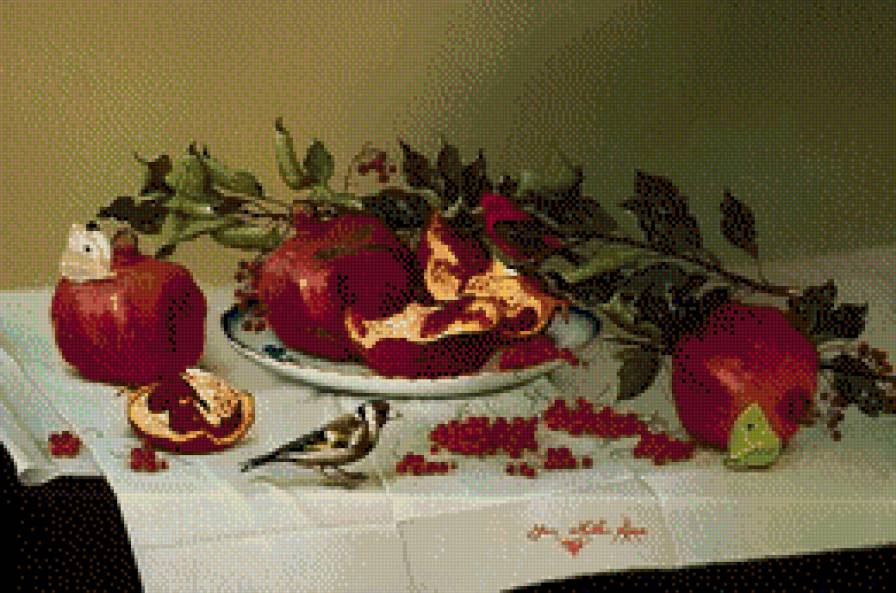 Jana Mowczan-Naturmort z granatami - martwa natura, ziwopis - предпросмотр