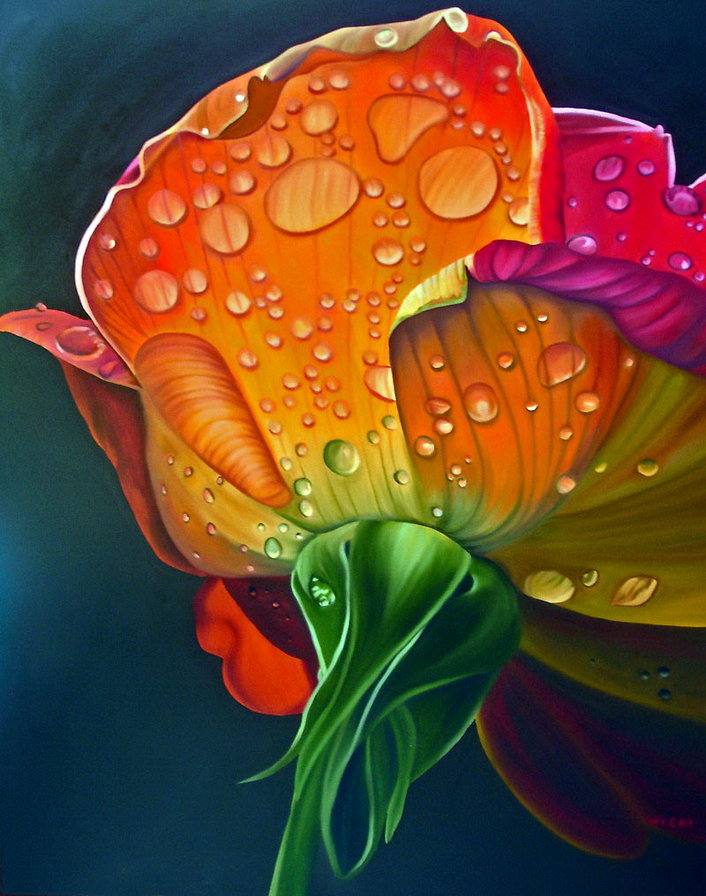 Чудесная роза. - радуга, сказка, роза - оригинал