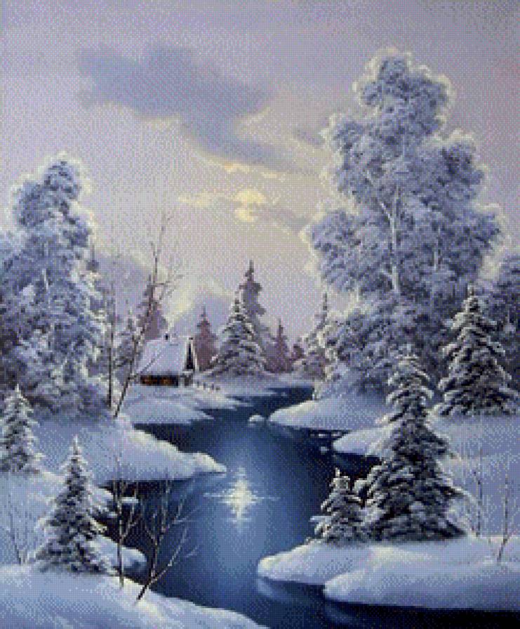 Зимний пейзаж - пейзаж, зима - предпросмотр