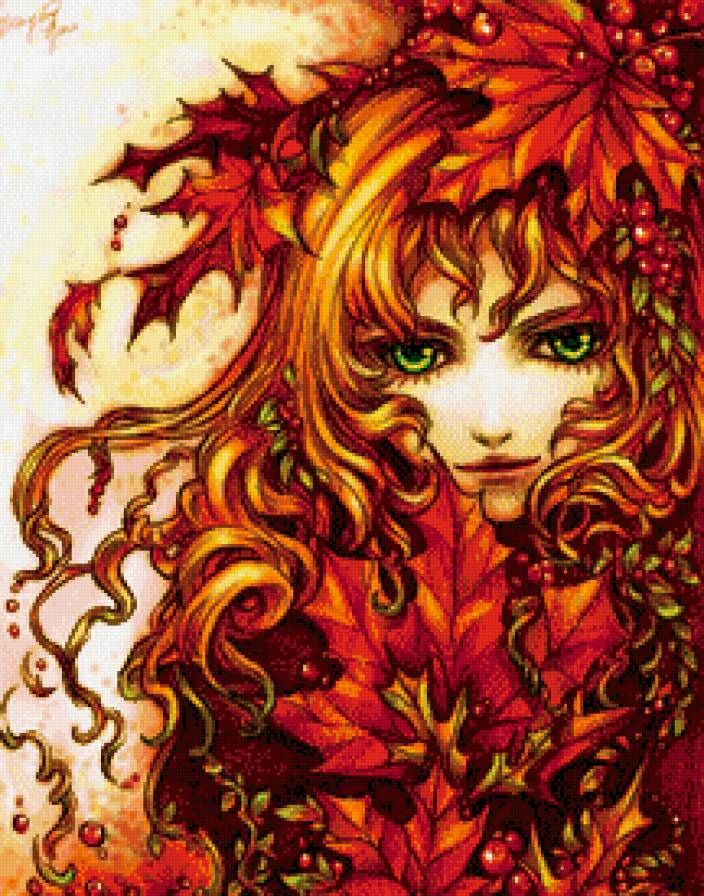 Девушка-осень - фэнтези, девушка - предпросмотр