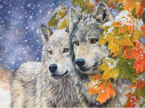 №570278 - животные, волки, зима - оригинал