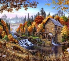 Схема вышивки «Осенний пейзаж»
