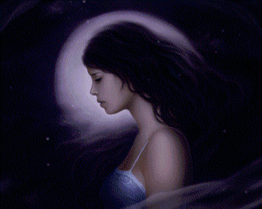 Лунные грёзы - луна, люди, ночь - предпросмотр