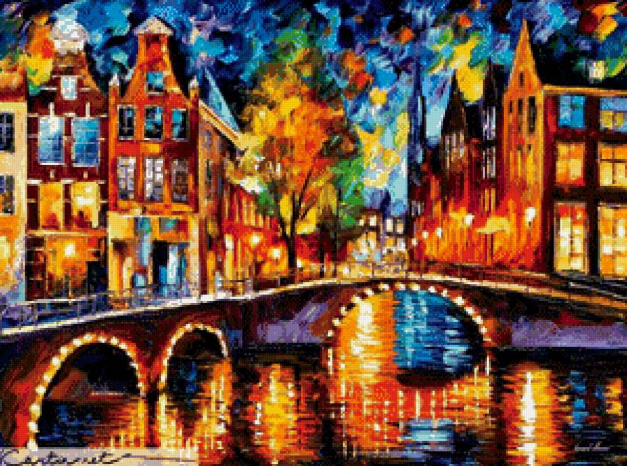 Городской пейзаж Афремова - художник афремов, картина - предпросмотр