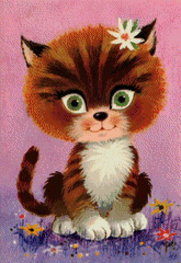 котёночек - картина детская - предпросмотр