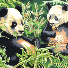 Оригинал схемы вышивки «Две панды» (№570704)
