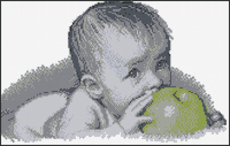 малыш с яблоком - малыш, яблоко - предпросмотр