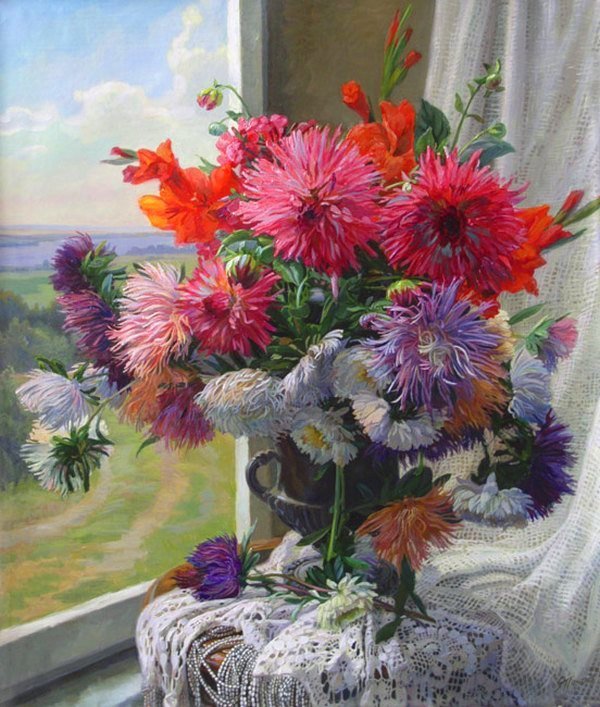 Букет - цветы, живопись, букет - оригинал