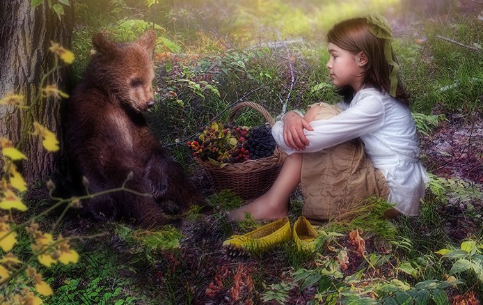 №571234 - медведь, лес, животное, ребенок - оригинал
