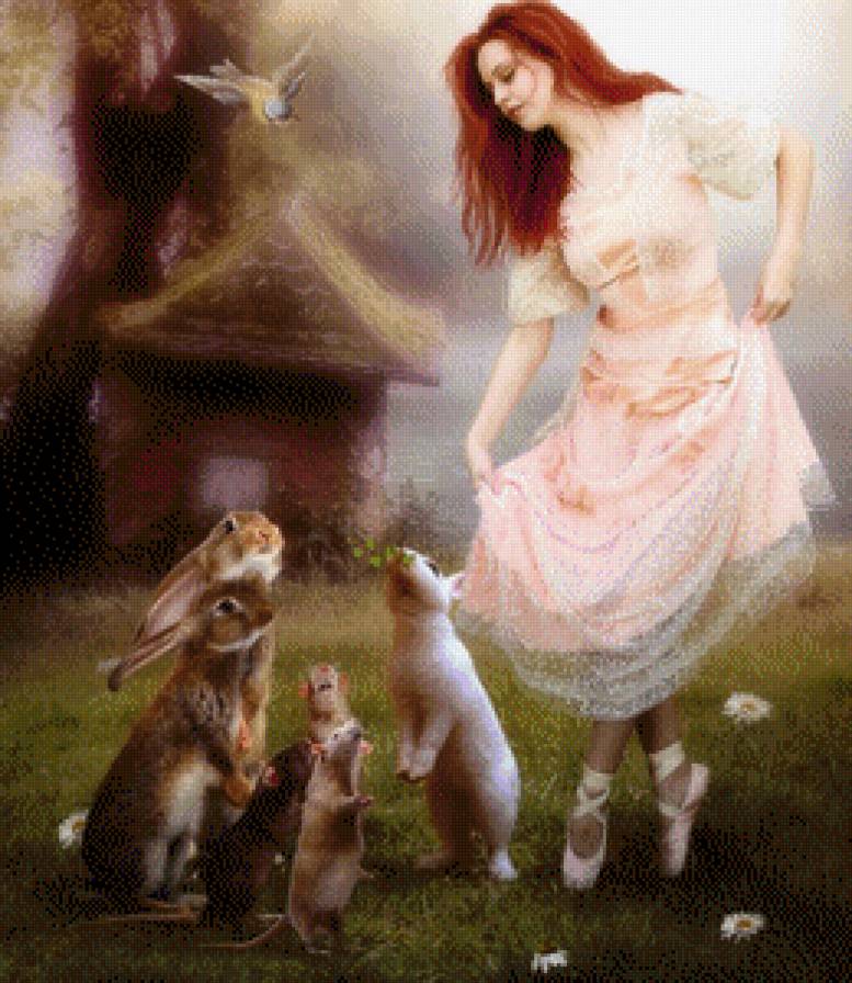 №571249 - животное, девушка, кролик - предпросмотр