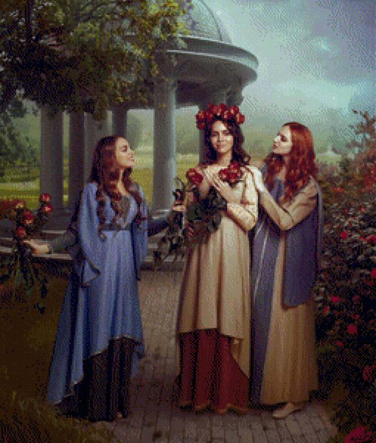 Iolanta - цветы, люди, беседка - предпросмотр