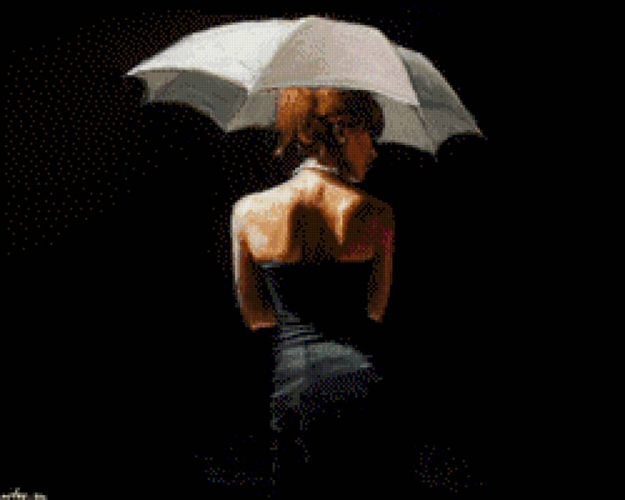 Дама с зонтом - люди, зонт, дама - предпросмотр