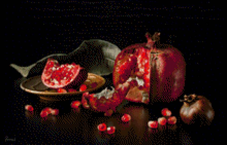 гранаты - натюрморт, гранаты - предпросмотр