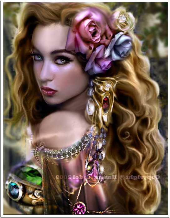 Милая девушка - красавица, дама, девушка, фэнтези - оригинал