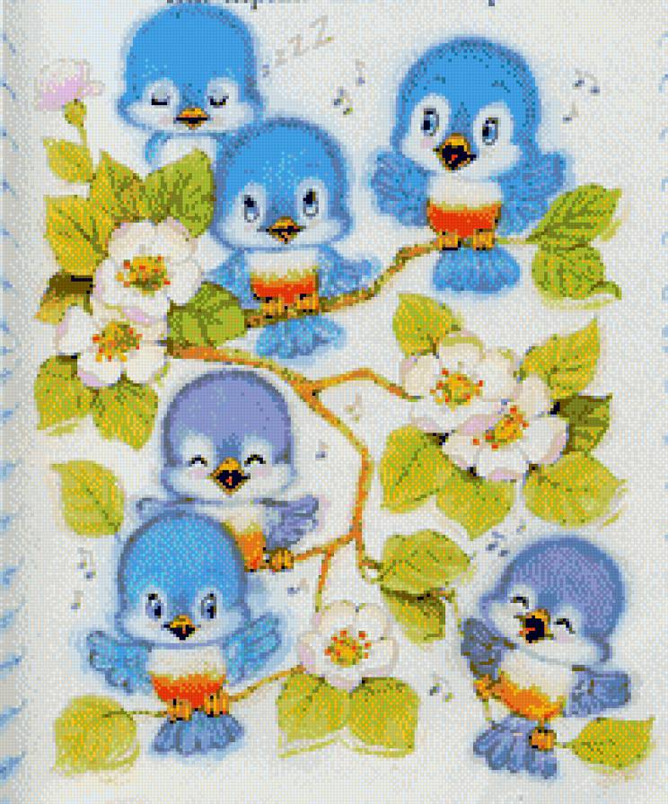 поющие птенцы - птицы, детские - предпросмотр