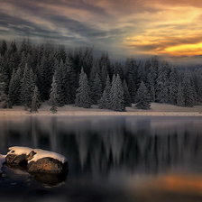 Схема вышивки «Зимний закат»