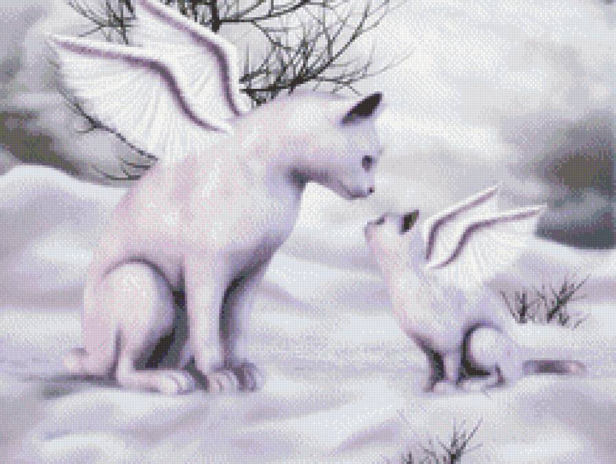 кошки - снег, кошки - предпросмотр