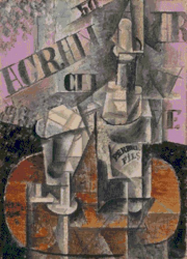 Столик в кафе - столик, пикассо, кафе, кубизм - предпросмотр