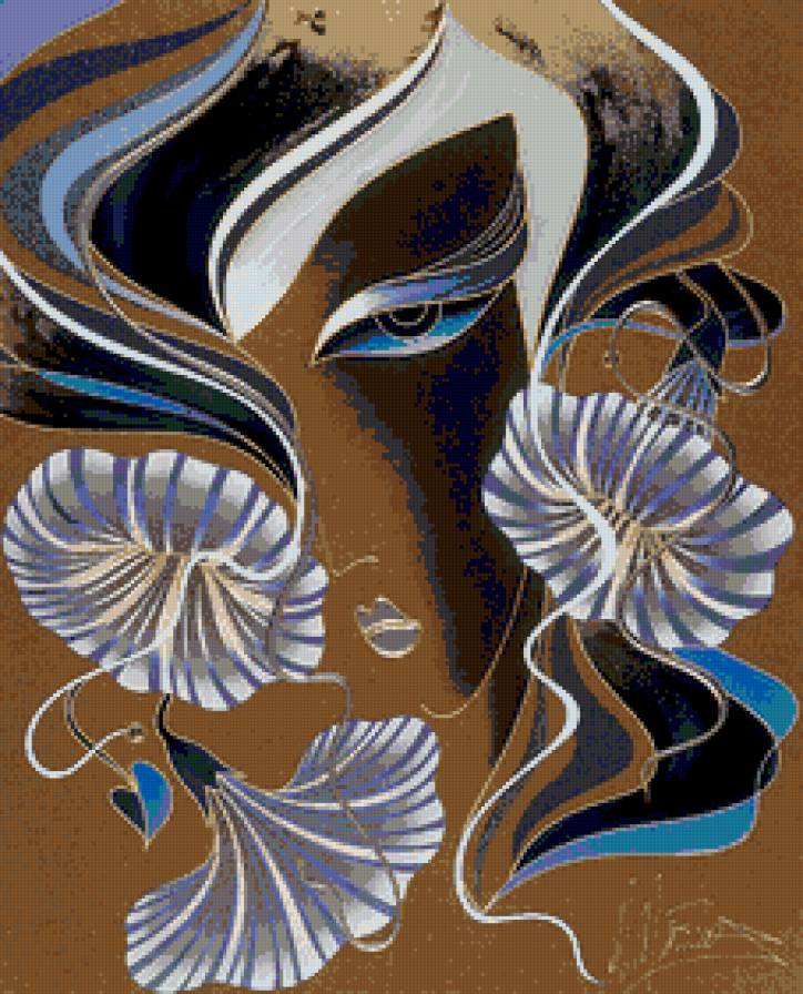 MARTIROS MANOUKIAN. Цветочное отражение - люди, портрет, дама, девушка, живопись - предпросмотр