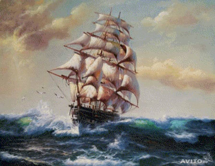 парусник - море - предпросмотр