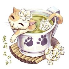 Оригинал схемы вышивки «Коты и чай 4» (№572650)