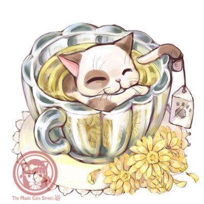 Коты и чай 3 - животные, коты, кошка, чай - оригинал