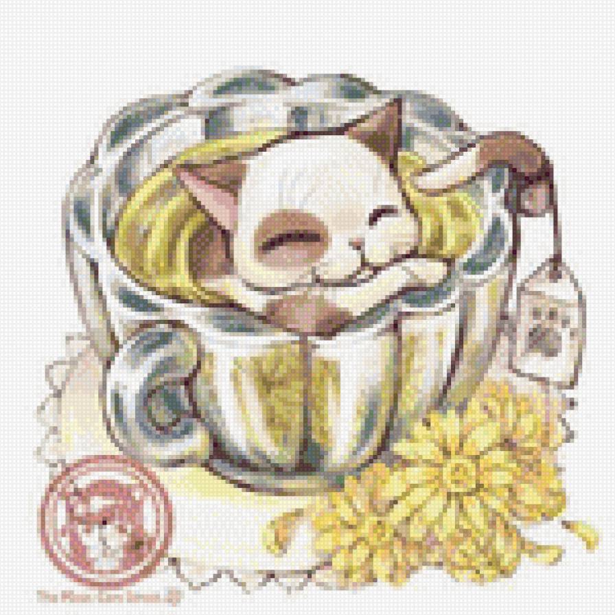 Коты и чай 3 - чай, животные, коты, кошка - предпросмотр