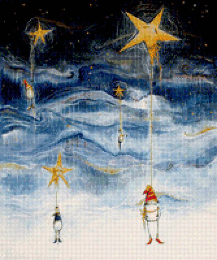 Звёздные луны 4 - луна, звезды - предпросмотр