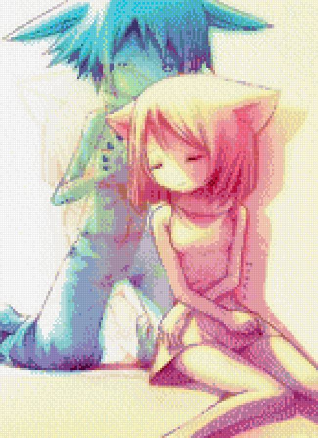 Пара - пара, девушка, парень, аниме - предпросмотр