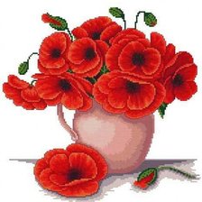 Схема вышивки «маки»